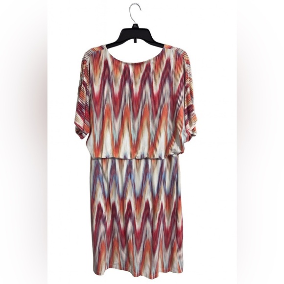 Chico’s Cameron Dress – Ikat Print Multi Diamond – Size 2 (Large) - Picture 4 of 4